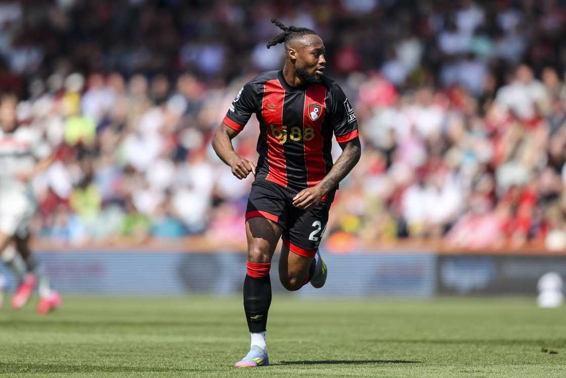 Antoine Semenyo of Bournemouth during the Premier League match between AFC Bournemouth and Manchester United FC at Vitality Stadium on April 27, 2025 Antoine Semenyo of Bournemouth during the Premier League match between AFC Bournemouth and Manchester United FC at Vitality Stadium on April 27, 2025