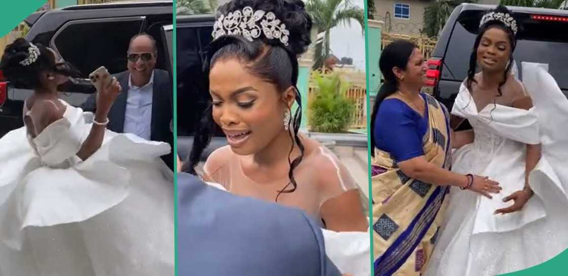 Bride overwhelmed as her boss attends her wedding. Bride overwhelmed as her boss attends her wedding.