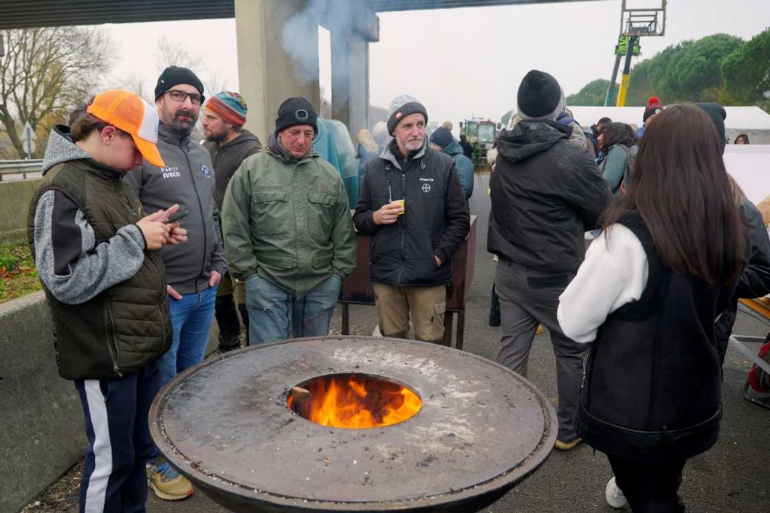 Farmers take part in the blockade of the A64 motorway to protest the culling of cows due to a skin disease in southwestern France Farmers take part in the blockade of the A64 motorway to protest the culling of cows due to a skin disease in southwestern France