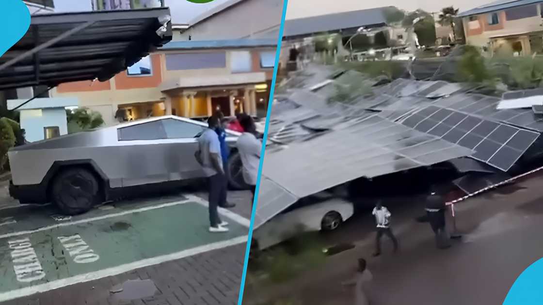 A&C Mall, A&C Mall Carport Collapse, Accra heavy rains, Accra floods, Cybertruck, Cybertruck durability, Cybertruck quality A&C Mall, A&C Mall Carport Collapse, Accra heavy rains, Accra floods, Cybertruck, Cybertruck durability, Cybertruck quality