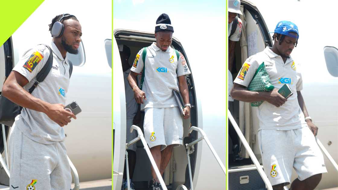 Black Stars players arrive in Kumasi.