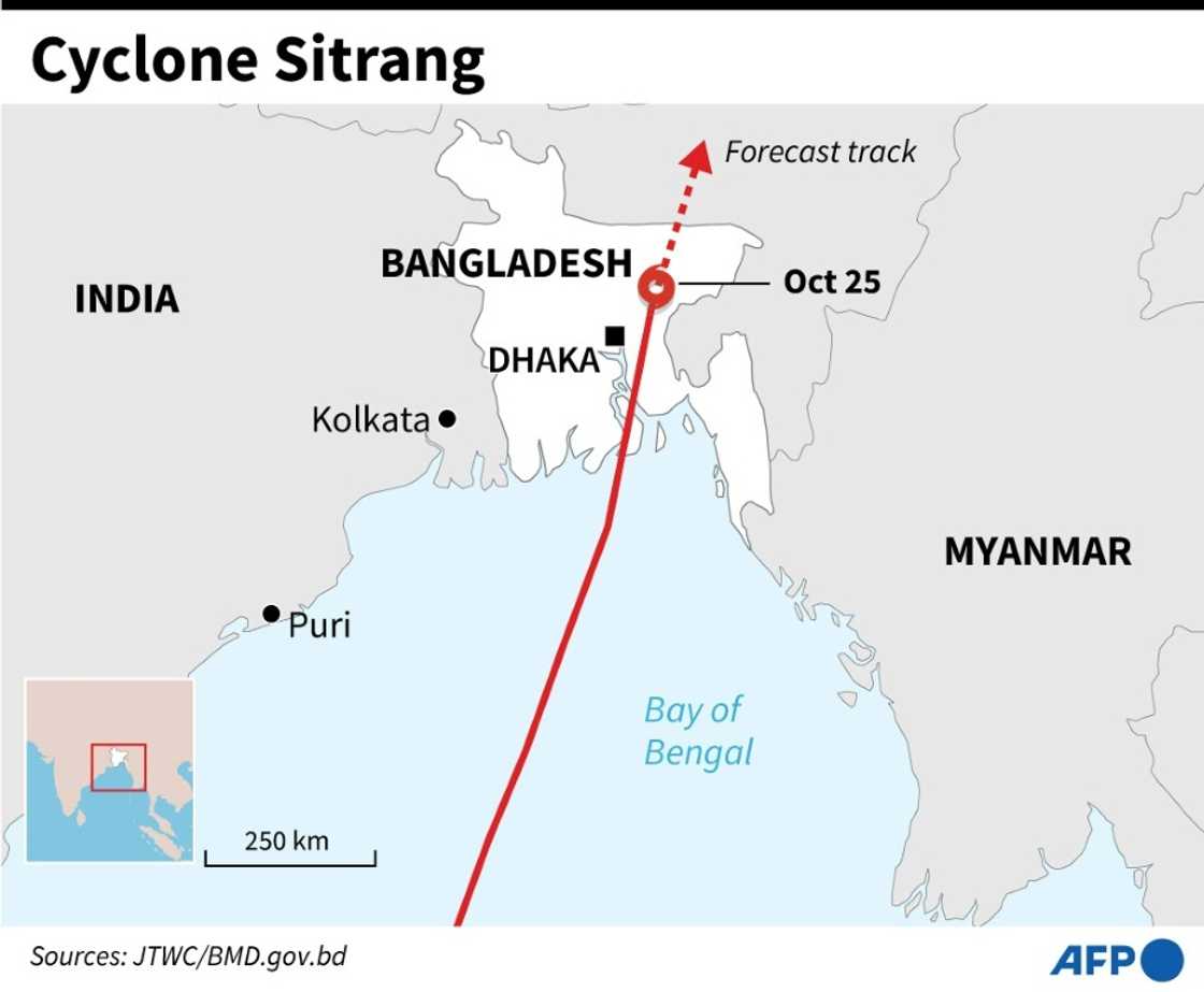 Cyclone Sitrang slammed into Bangladesh late Monday Cyclone Sitrang slammed into Bangladesh late Monday