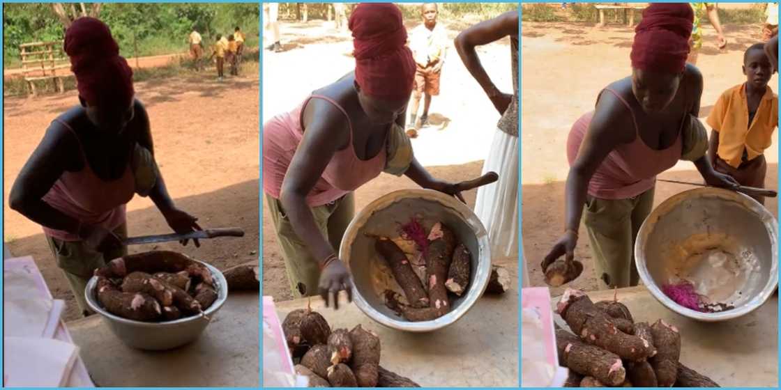 Ghanaian Parent Gifts Teacher In Rural Area Cassava: “Teachers Dey Enjoy”