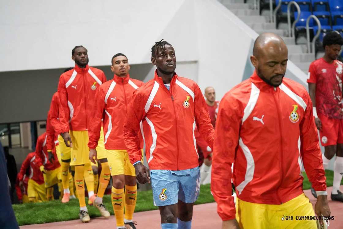 Benjamin Asare (second in the row) poised for action as Black Stars match onto the field for the Madagascar vs Ghana World Cup 2026 qualifier on March 24, 2025 in Al Hoceima Benjamin Asare (second in the row) poised for action as Black Stars match onto the field for the Madagascar vs Ghana World Cup 2026 qualifier on March 24, 2025 in Al Hoceima