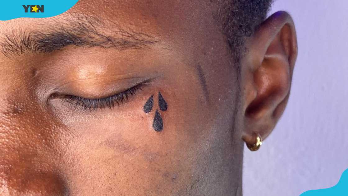 Teardrop tattoo on someone's face Teardrop tattoo on someone's face