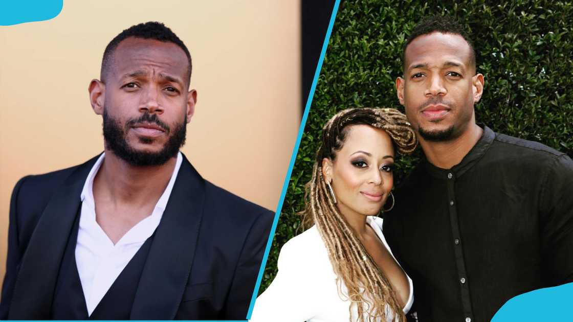Marlon Wayans takes a picture alone and with Atkins