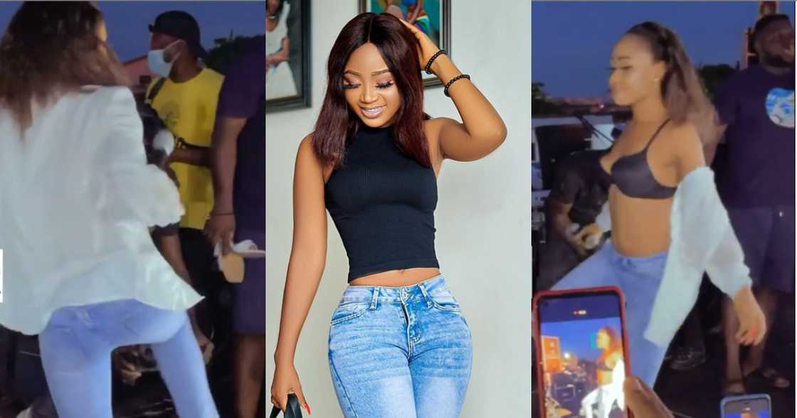 Akuapem Poloo: Actress spotted taking off her clothes while dancing wildly in video