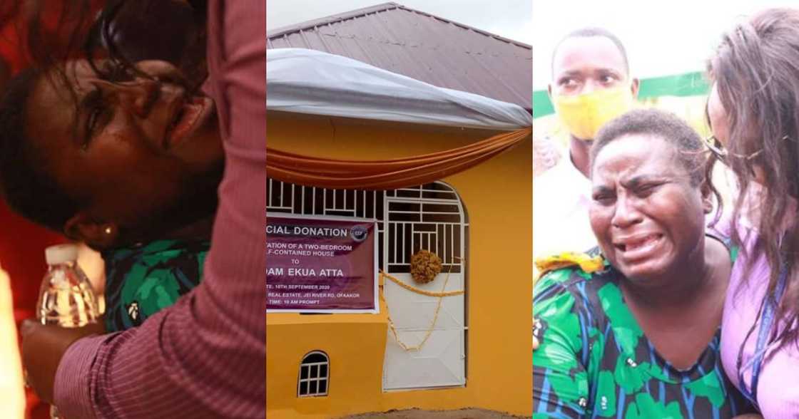 Ekua Ataa: Widow breaks down in tears as NGO gifts her two-bedroom house