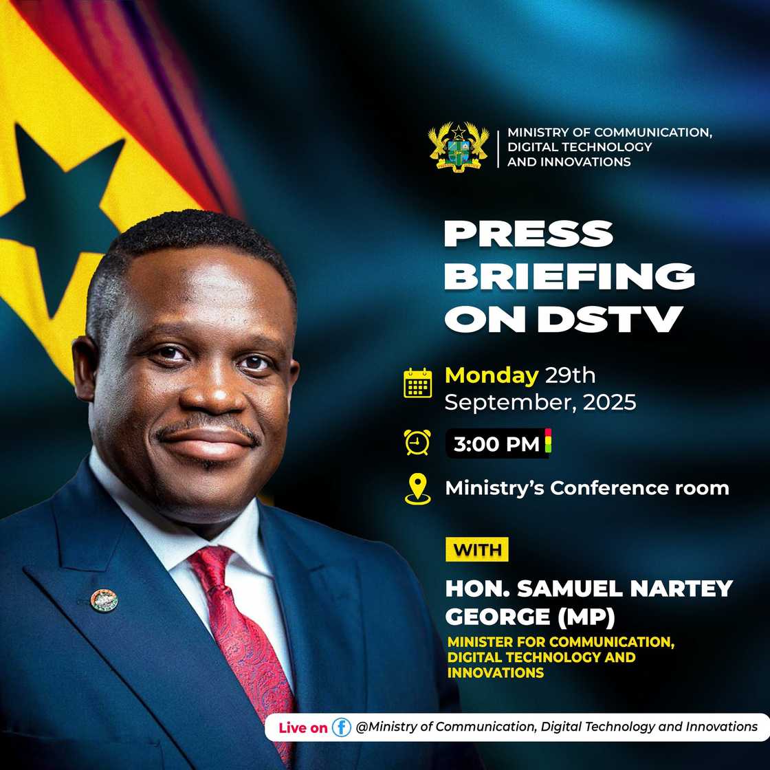 Sam George, Minister Of Communications, DStv, Ghana, Multichoice Africa, DStv Pricing In Ghana