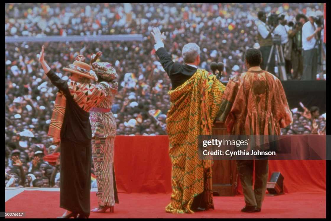 Bill Clinton, JJ Rawlings, Hillary Clinton, Nana Konadu Agyeman-Rawlings, Ghana-US Relations, US Presidents, Ghana Presidents Bill Clinton, JJ Rawlings, Hillary Clinton, Nana Konadu Agyeman-Rawlings, Ghana-US Relations, US Presidents, Ghana Presidents