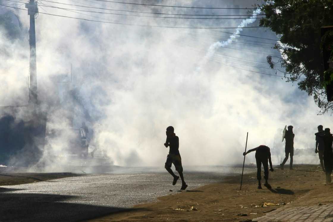 Protesters chanted 'No to military rule' as they marched towards the presidential palace in the Sudanese capital of Khartoum