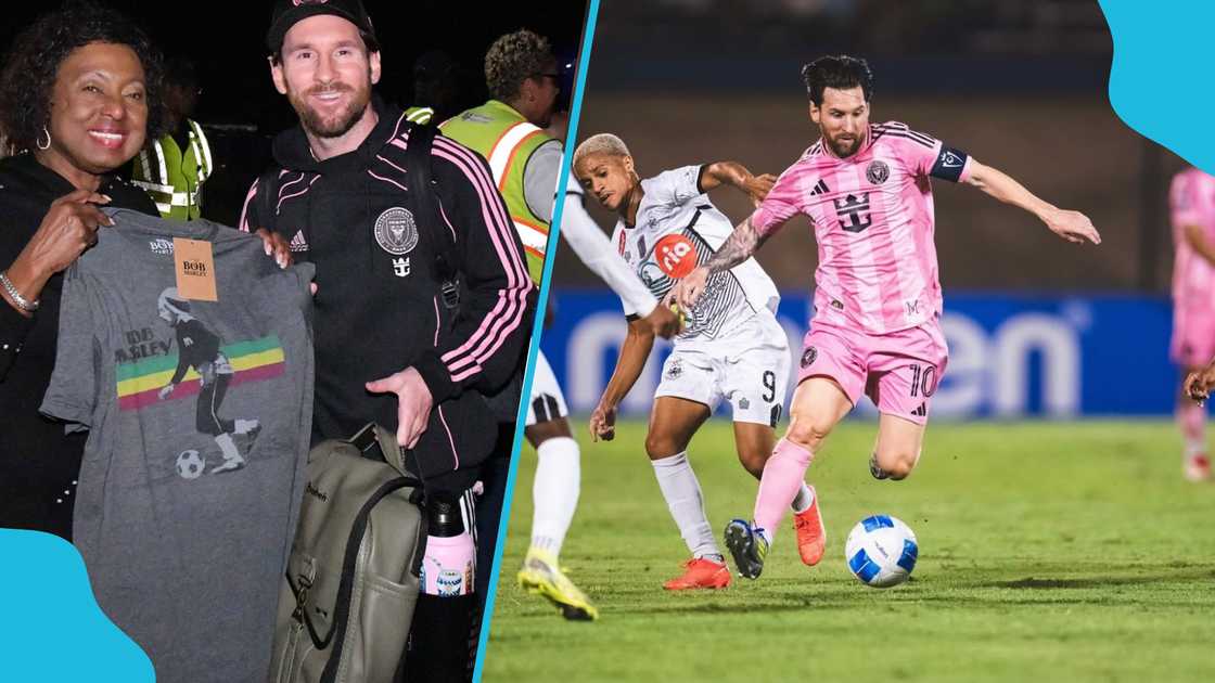 Lionel Messi receives Bob Marley gift in Jamaica. Lionel Messi receives Bob Marley gift in Jamaica.