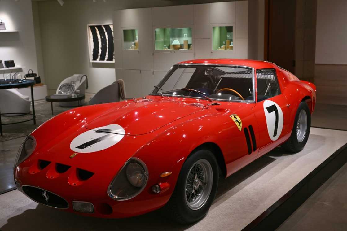 The 1962 Ferrari 250 GTO is displayed at a preview at Sotheby’s in New York on November 2, 2023 The 1962 Ferrari 250 GTO is displayed at a preview at Sotheby’s in New York on November 2, 2023