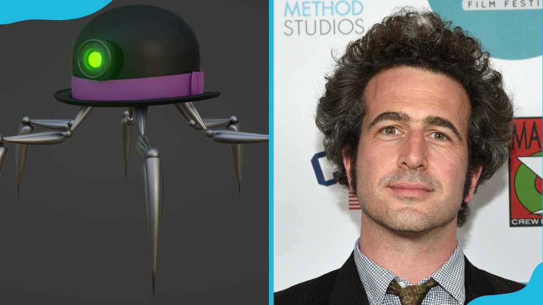DOR-15, also known as Doris (L) and its voice actor, Ethan Sandler (R).
