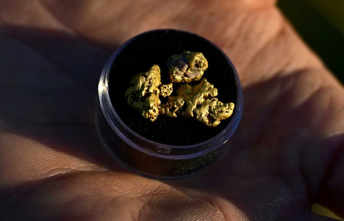 YouTuber Matt James -- who runs the Mountaineer Matt channel -- displays gold he has found in California's El Dorado County, north of Sacramento