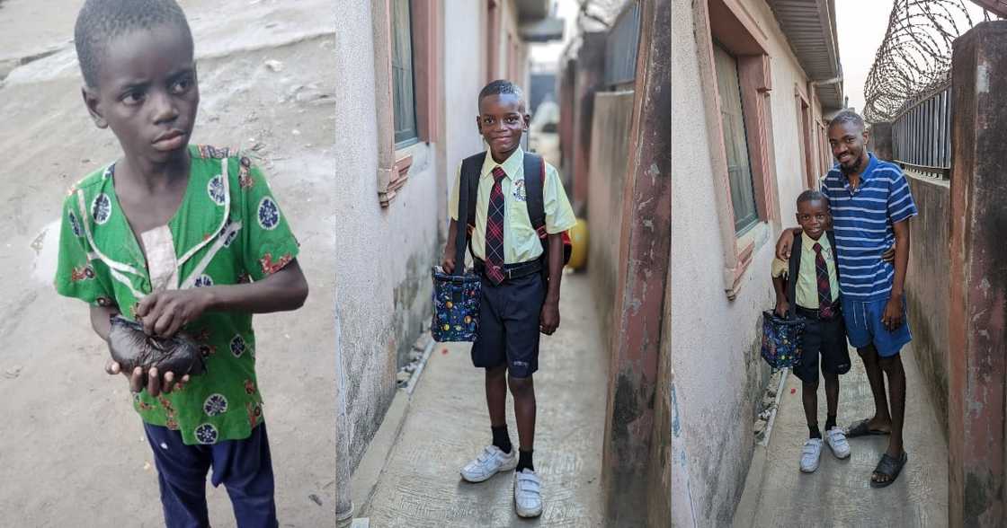 Man who adopted street boy shows his progress.