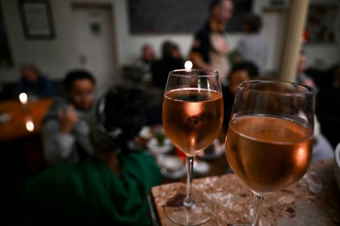 Alcohol-free wine served at a bar in Frankfurt