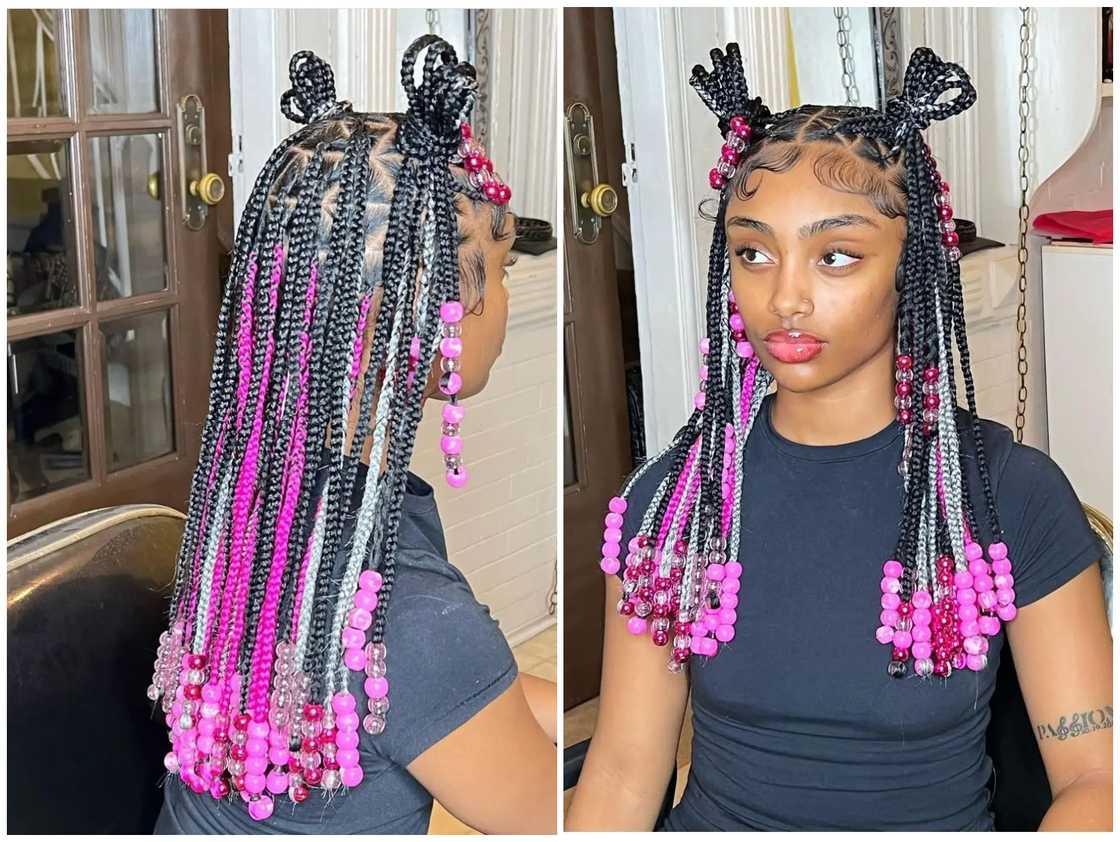 knotless braids with beads