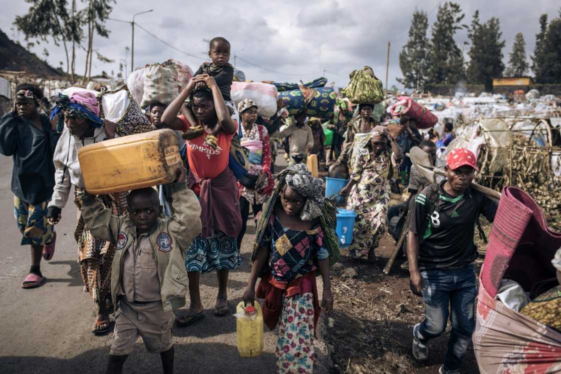 Many families in the strife-torn eastern province of North Kivu have been forced to flee the fighting Many families in the strife-torn eastern province of North Kivu have been forced to flee the fighting