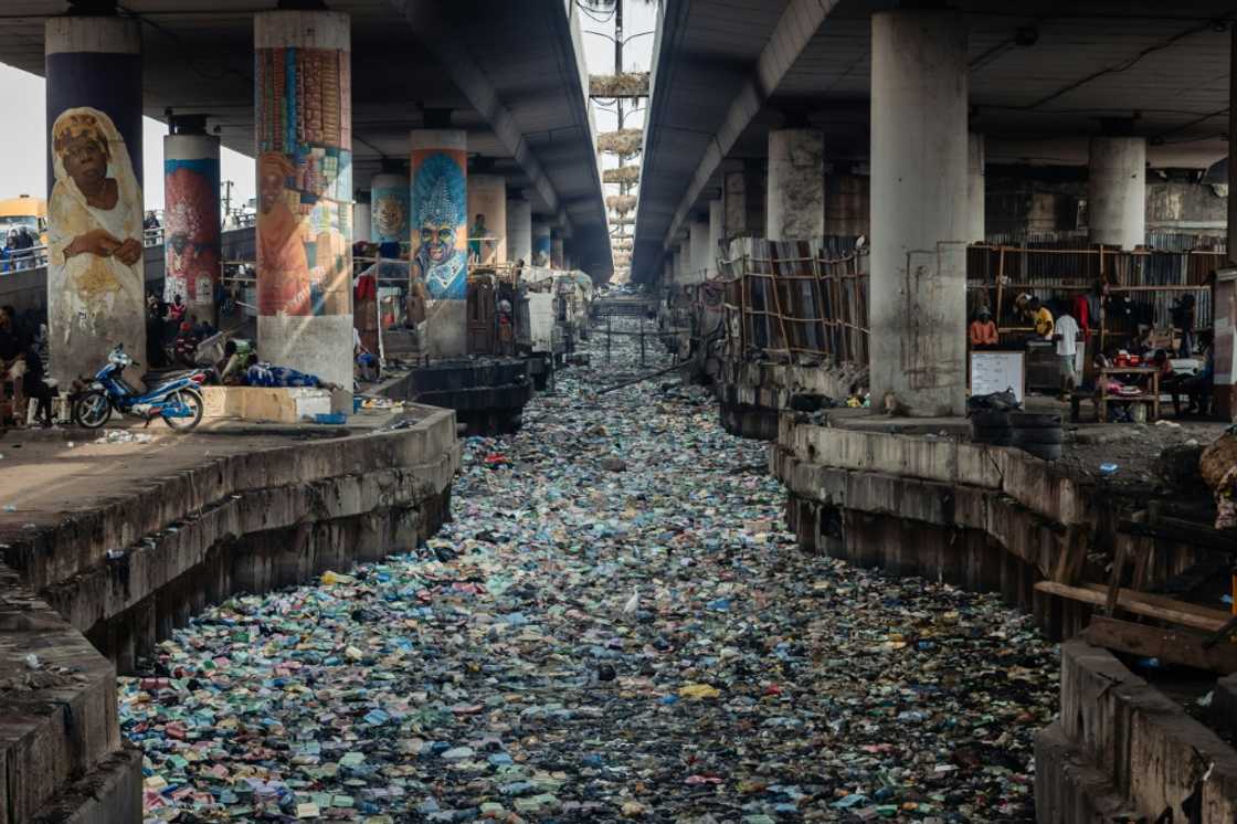 Some of the waterways and canals in Lagos are already clogged with plastic waste