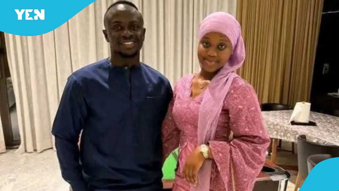 Sadio Mane and his wife in Saudi Arabia. Sadio Mane and his wife in Saudi Arabia.