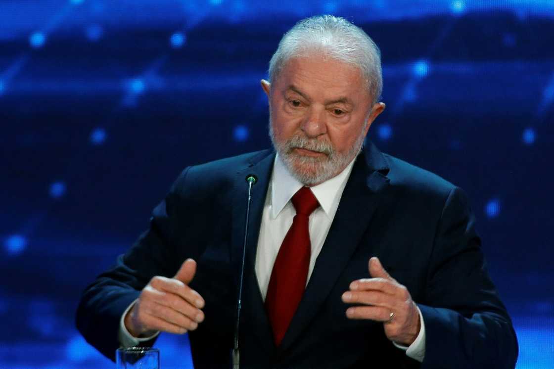 Brazilian former President (2003-2010) and presidential candidate for the leftist Workers Party (PT) Luiz Inacio Lula da Silva gestures during the presidential debate ahead of the October 2 general election, at Bandeirantes television network in Sao Paulo, Brazil, on August 28, 2022 Brazilian former President (2003-2010) and presidential candidate for the leftist Workers Party (PT) Luiz Inacio Lula da Silva gestures during the presidential debate ahead of the October 2 general election, at Bandeirantes television network in Sao Paulo, Brazil, on August 28, 2022