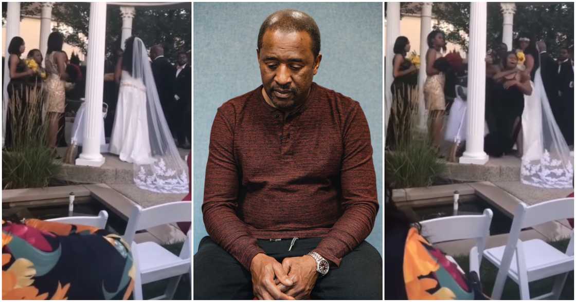 Groom's baby mama storms his wedding.