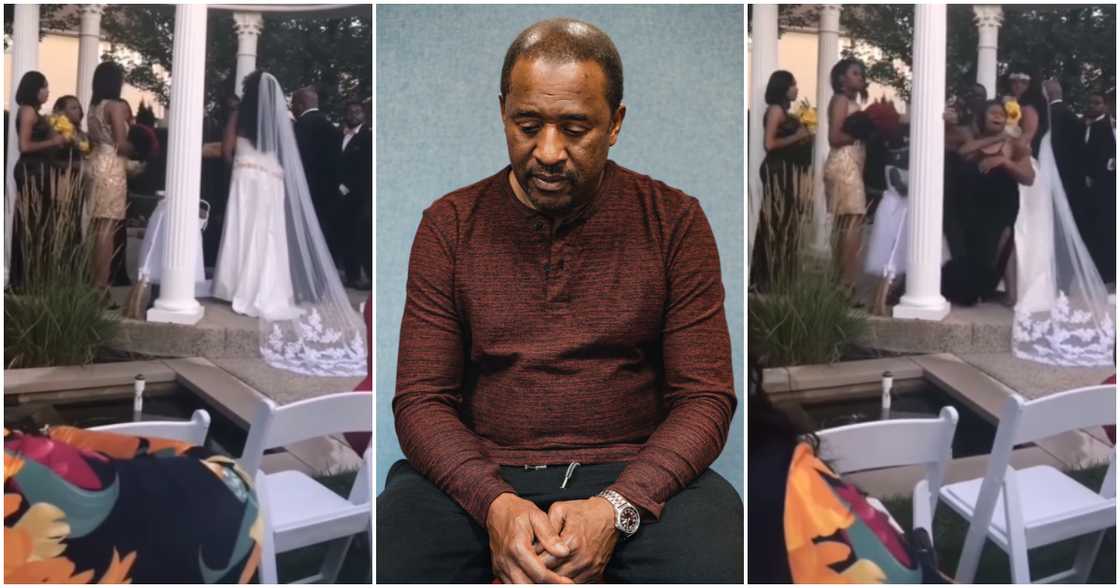 Groom's baby mama storms his wedding. Groom's baby mama storms his wedding.