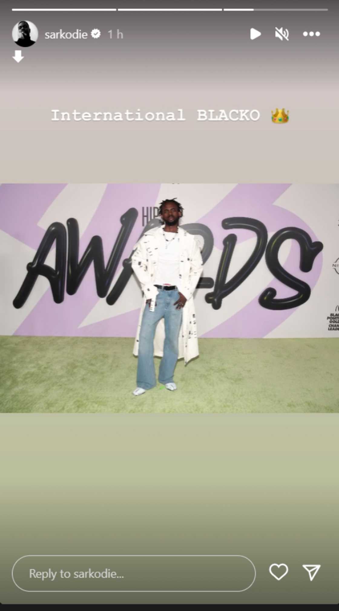 Sarkodie congratulating Black Sherif on his BET win Sarkodie congratulating Black Sherif on his BET win