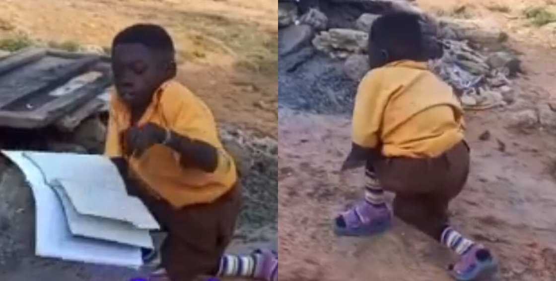 Disabled class 6 pupil in Kumasi