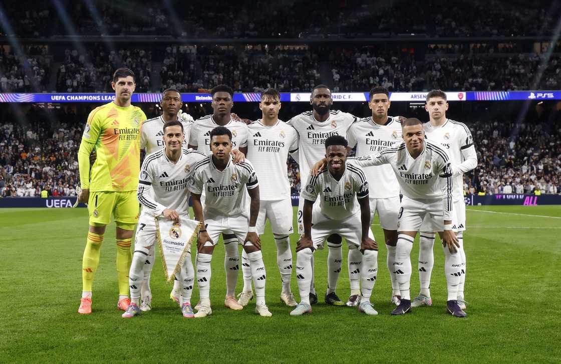 Real Madrid starting, featuring Mbappe, Vinicius, Bellingham, and co. for their UCL QF second leg 1-2 defeat to Arsenal on April 16, 2025 in Madrid, Spain Real Madrid starting, featuring Mbappe, Vinicius, Bellingham, and co. for their UCL QF second leg 1-2 defeat to Arsenal on April 16, 2025 in Madrid, Spain