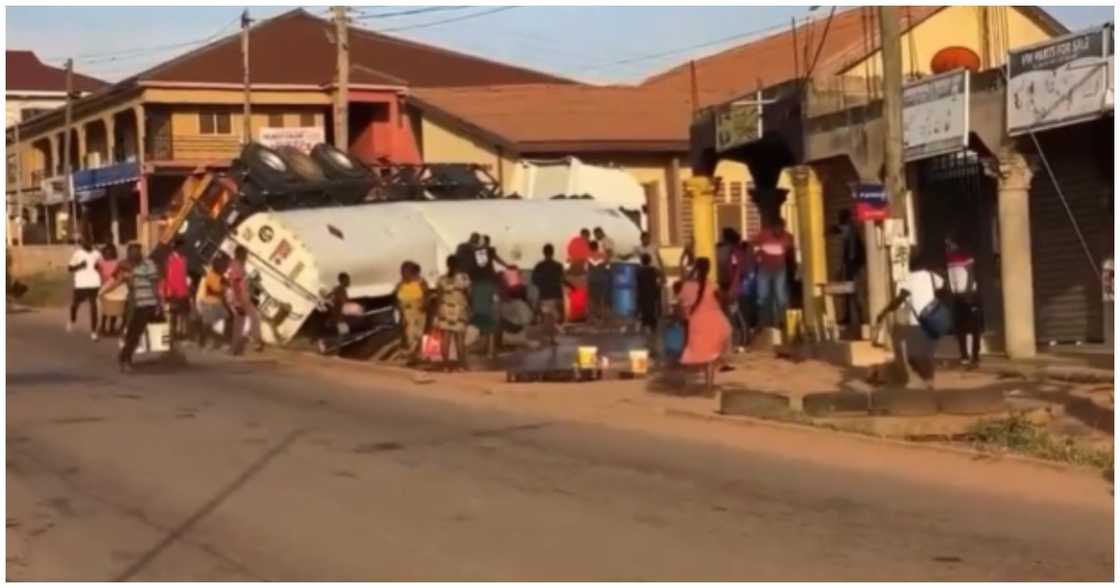 Toppled tanker