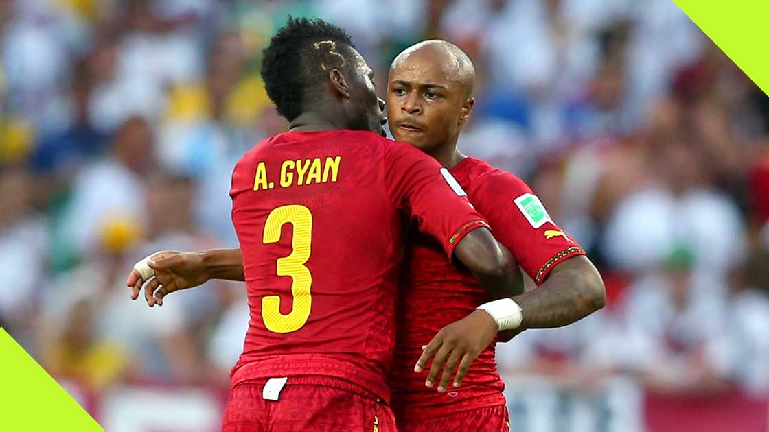 Asamoah Gyan and Andre Ayew played two World Cups and six AFCONs together, representing the senior men's national team. Photo by Alex Livesey - FIFA.