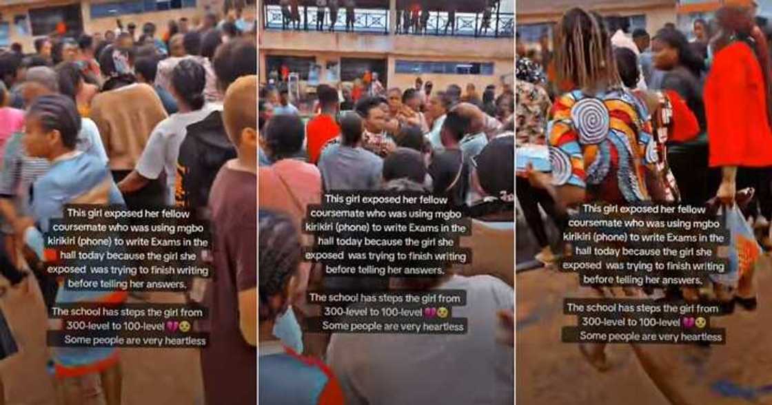 Students tackle girl who reported coursemate for using phone in exam hall