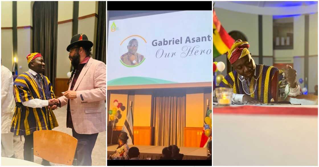 Photo of Gabriel Asante receiving the African Hero's Award at Ohio University Photo of Gabriel Asante receiving the African Hero's Award at Ohio University