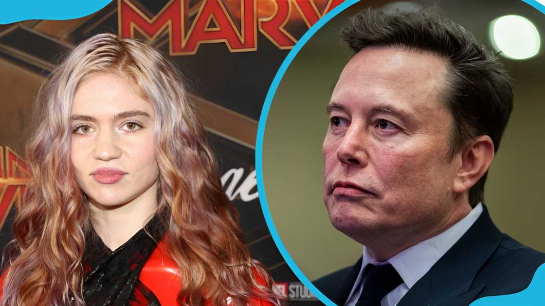 Grimes (L) and Elon Musk (R)