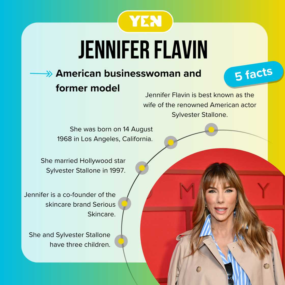 Fast facts about Sylvester Stallone's wife, Jennifer Flavin. Fast facts about Sylvester Stallone's wife, Jennifer Flavin.