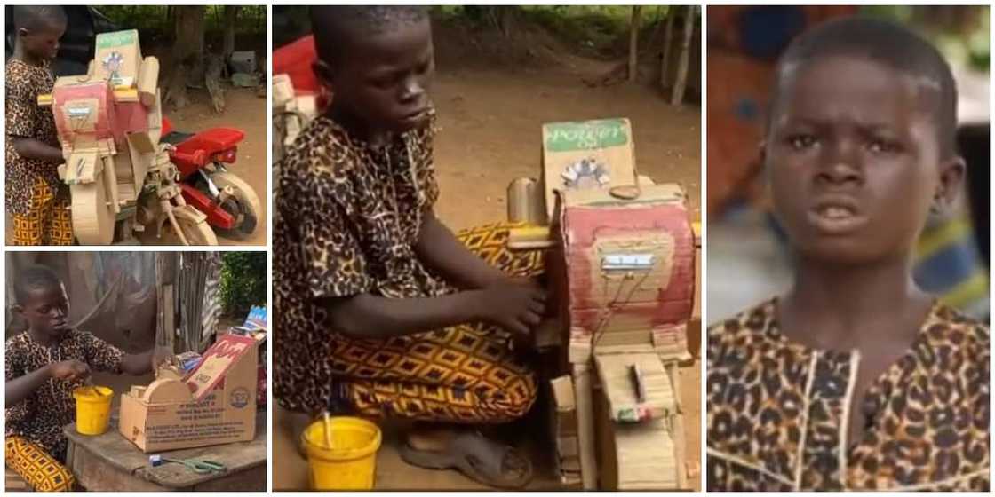 Talented Nigerian boy who built ATM machine with carton says he wants to be an engineer to produce things that work Talented Nigerian boy who built ATM machine with carton says he wants to be an engineer to produce things that work