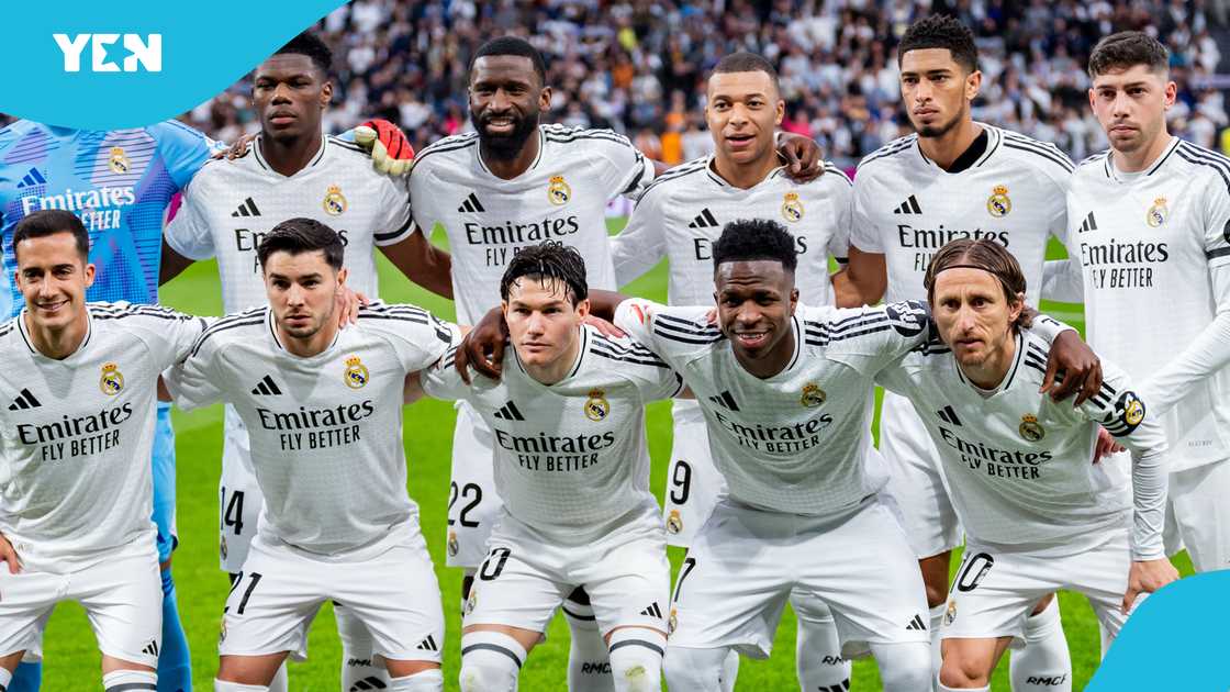Real Madrid CF starting lineup for the La Liga match against Valencia CF at Estadio Santiago Bernabeu in Madrid, Spain, on April 5, 2025 Real Madrid CF starting lineup for the La Liga match against Valencia CF at Estadio Santiago Bernabeu in Madrid, Spain, on April 5, 2025