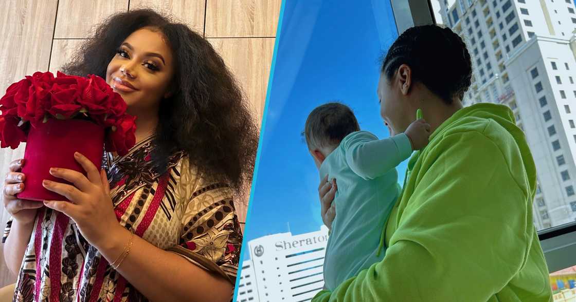 Nadia Buari and her son