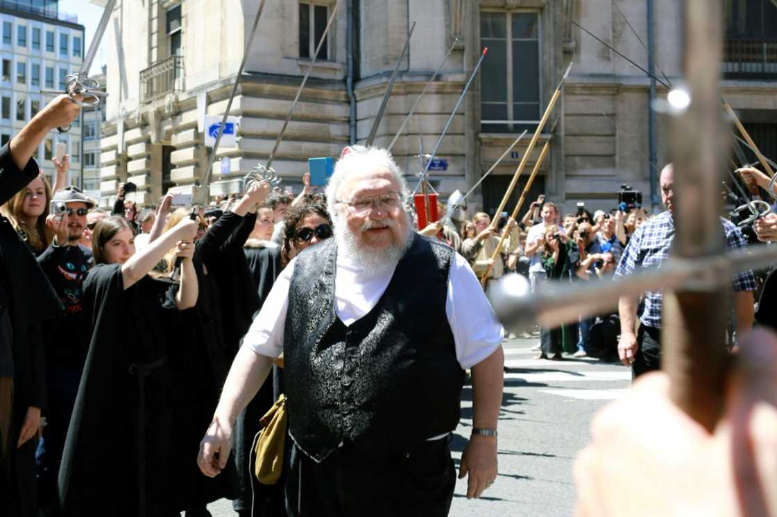 "Game of Thrones" author George RR Martin arrives to attend a book signing in France in 2014, awaited by more than a thousand fans "Game of Thrones" author George RR Martin arrives to attend a book signing in France in 2014, awaited by more than a thousand fans