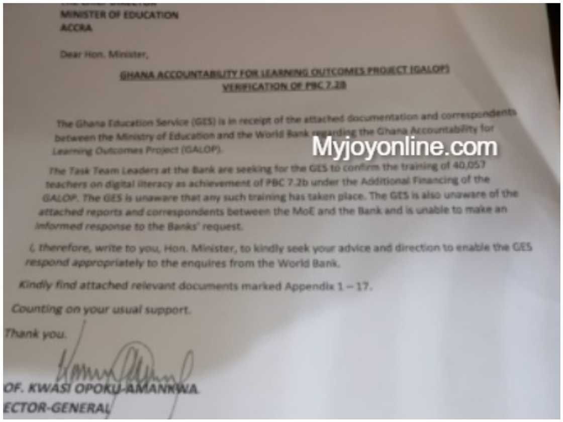 GES letter GES letter