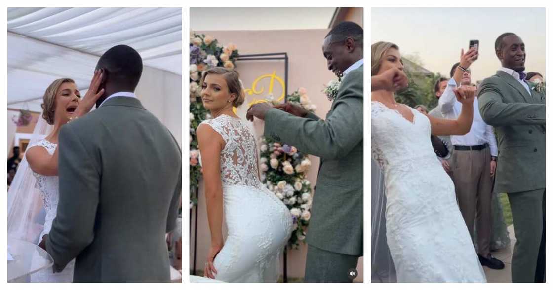 Beautiful Dutch Bride Dances To Kizz Daniel's Odo Song As Ghanaian Groom Laughs Out Loud