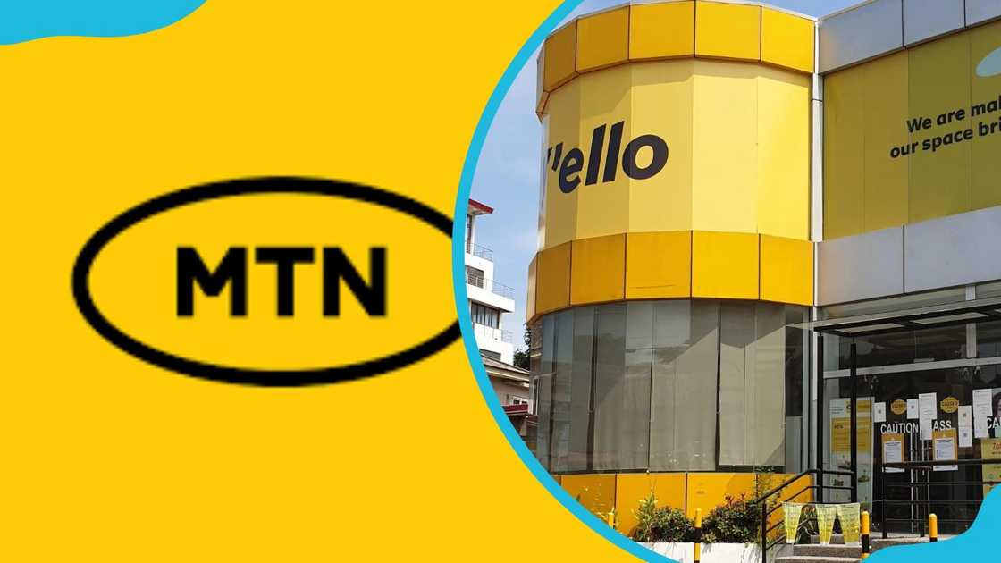 MTN logo and Ghana offices in Tortoise Path MTN logo and Ghana offices in Tortoise Path
