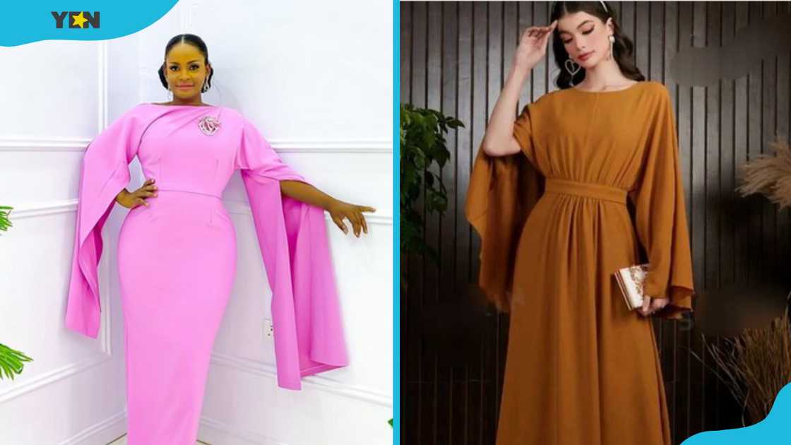 A great example of cape sleeves on long dresses A great example of cape sleeves on long dresses