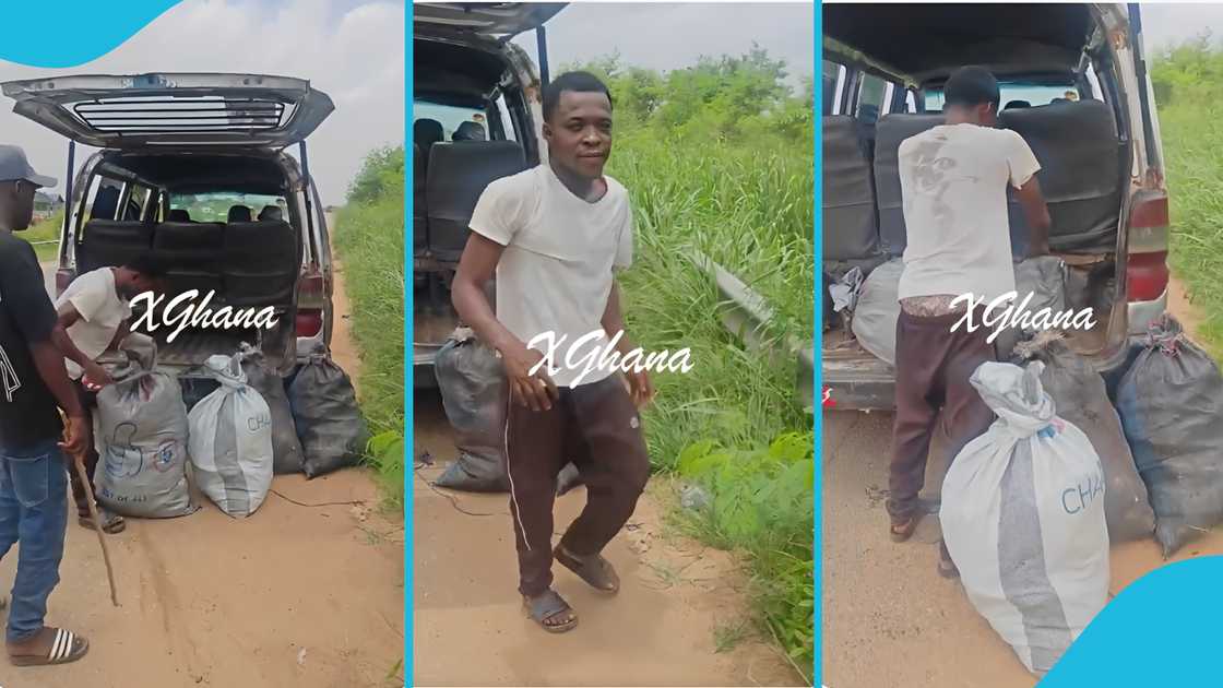 Trotro driver, Rubbish dumpsite in Ghana, Nsawam-Suhum, Caught in the act.