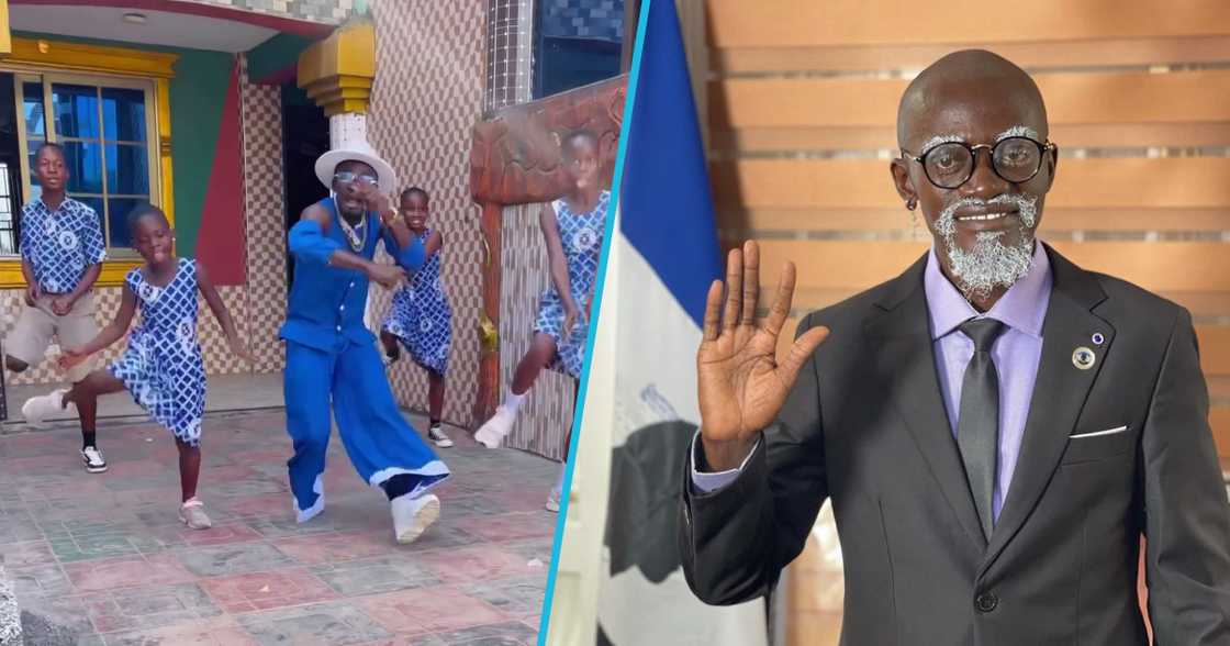 Lil Win and students from his school Lil Win and students from his school