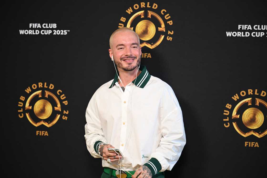 Colombian singer J Balvin poses on the Golden Carpet Colombian singer J Balvin poses on the Golden Carpet