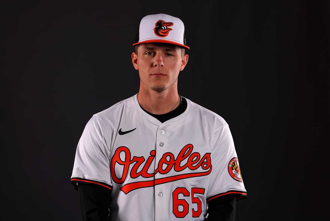 Nick Maton poses for a portrait during photo day at Ed Smith Stadium