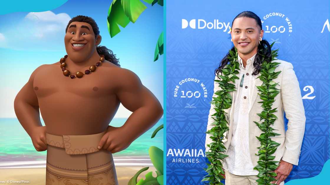 Moni from Moana (L). Hawaiian actor Hualalai Chung (R) Moni from Moana (L). Hawaiian actor Hualalai Chung (R)